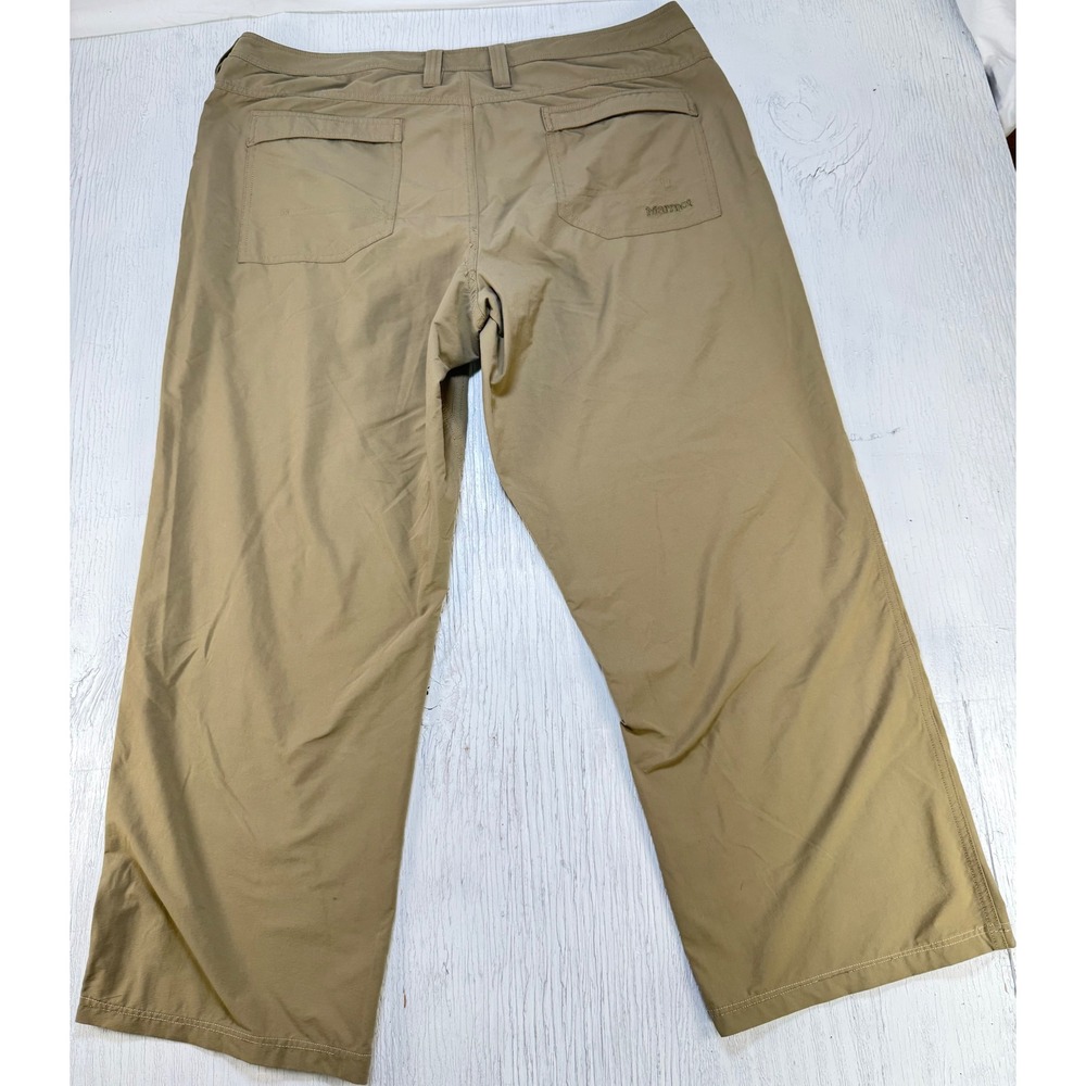 Marmot Mens Hiking Pants Size 40 Khaki Nylon Blend Straight Leg Outdoor - Picture 3 of 9
